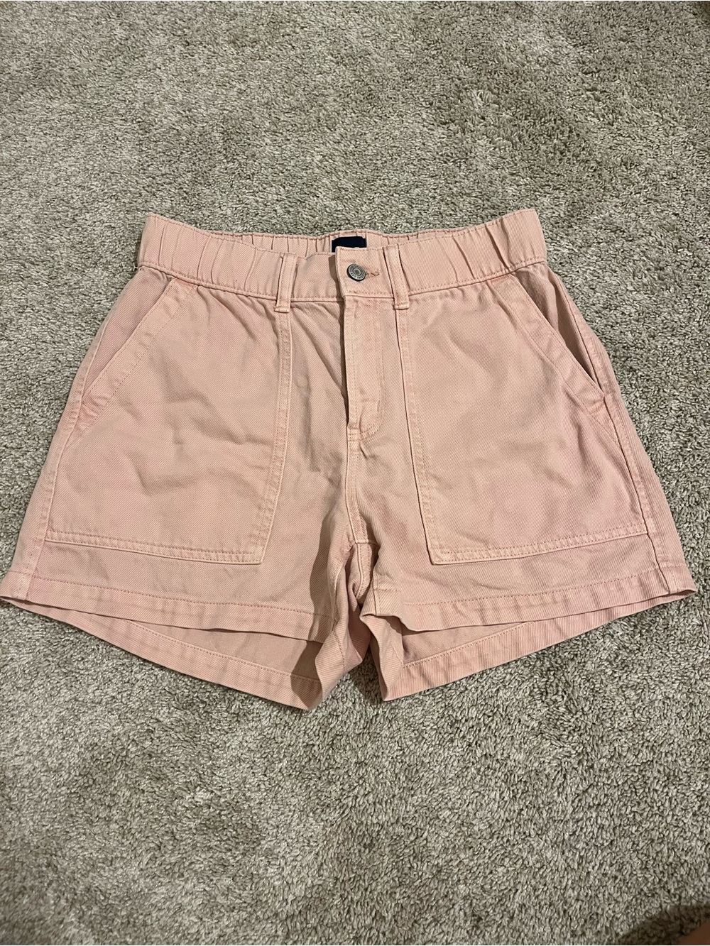 Gap Women's High Waisted Sailor Cotton Shorts Size Small Light Pink 3.5” Inseam